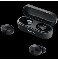 Гарнитура Canyon TWS-1 Bluetooth headset, with microphone, BT V5.0, Bluetrum AB5376A2, battery EarBud 45mAh*2+Charging Case 300mAh, cable length 0.3m, 66*28*24mm, 0.04kg, Black                                                                          