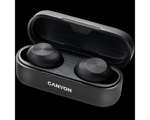 Гарнитура Canyon TWS-1 Bluetooth headset, with microphone, BT V5.0, Bluetrum AB5376A2, battery EarBud 45mAh*2+Charging Case 300mAh, cable length 0.3m, 66*28*24mm, 0.04kg, Black