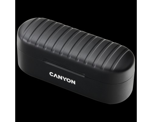 Гарнитура Canyon TWS-1 Bluetooth headset, with microphone, BT V5.0, Bluetrum AB5376A2, battery EarBud 45mAh*2+Charging Case 300mAh, cable length 0.3m, 66*28*24mm, 0.04kg, Black