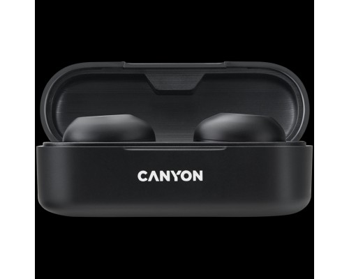 Гарнитура Canyon TWS-1 Bluetooth headset, with microphone, BT V5.0, Bluetrum AB5376A2, battery EarBud 45mAh*2+Charging Case 300mAh, cable length 0.3m, 66*28*24mm, 0.04kg, Black