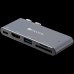 Док-станция CANYON DS-5 Multiport Docking Station with 5 port, with Thunderbolt 3 Dual type C male port, 1*Thunderbolt 3 female+1*HDMI+1*USB3.0+1*SD+1*TF. Input 100-240V, Output USB-C PD100W&USB-A 5V/1A, Aluminium alloy, Space gray, 90*41*11mm, 0.04k