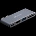 Док-станция CANYON DS-5 Multiport Docking Station with 5 port, with Thunderbolt 3 Dual type C male port, 1*Thunderbolt 3 female+1*HDMI+1*USB3.0+1*SD+1*TF. Input 100-240V, Output USB-C PD100W&USB-A 5V/1A, Aluminium alloy, Space gray, 90*41*11mm, 0.04k