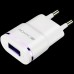 Адаптер питания CANYON H-01 Universal 1xUSB AC charger (in wall) with over-voltage protection, Input 100V-240V, Output 5V-1A, white glossy plastic + rose-gold stripe, 64.5*36.2*18.6mm, 0.023kg