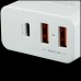 Адаптер питания CANYON H-08 Universal 3xUSB AC charger (in wall) with over-voltage protection(1 USB-C with PD Quick Charger), Input 100V-240V, OutputUSB-A/5V-2.4A+USB-C/PD30W, with Smart IC, White Glossy Color+ orange plastic part of USB, 96.8*52.48*