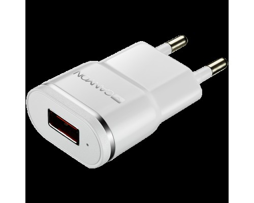 Адаптер питания CANYON H-01 Universal 1xUSB AC charger (in wall) with over-voltage protection, Input 100V-240V, Output 5V-1A, Universal 1xUSB AC charger (in wall) with over-voltage protection , Input 100V-240V, Output 5V-1A, white glossy plastic + si