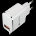 Адаптер питания CANYON H-043 Universal 1xUSB AC charger (in wall) with over-voltage protection, plus lightning USB connector, Input 100V-240V, Output 5V-2.1A, with Smart IC, white(silver electroplated stripe), cable length 1m, 81*47.2*27mm, 0.059kg