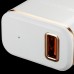 Адаптер питания CANYON H-043 Universal 1xUSB AC charger (in wall) with over-voltage protection, plus lightning USB connector, Input 100V-240V, Output 5V-2.1A, with Smart IC, white(rose-gold electroplated stripe), cable length 1m, 81*47.2*27mm, 0.059k