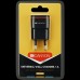 Адаптер питания CANYON H-01 Universal 1xUSB AC charger (in wall) with over-voltage protection, Input 100V-240V, Output 5V-1A, black plastic +rubber coating (orange stripe), 64.5*36.2*18.6mm, 0.023kg