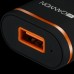 Адаптер питания CANYON H-01 Universal 1xUSB AC charger (in wall) with over-voltage protection, Input 100V-240V, Output 5V-1A, black plastic +rubber coating (orange stripe), 64.5*36.2*18.6mm, 0.023kg