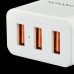 Адаптер питания CANYON H-05 Universal 3xUSB AC charger (in wall) with over-voltage protection, Input 100V-240V, Output 5V-4.2A, with Smart IC, white glossy color+ orange plastic part of USB, 89*46.3*27.2mm, 0.063kg