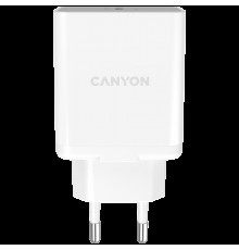 Адаптер питания Canyon, PD WALL Charger, Input: 110V-240V, Output:PD 20W, Eu plug, Over-load,  over-heated, over-current and short circuit protection Compliant with CE RoHs,ERP. Size: 89*46*26.5mm, 52g, White                                          