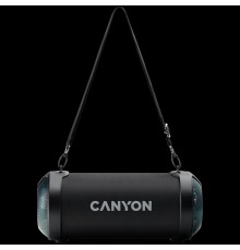 Портативная аудиосистема Canyon BSP-7 Bluetooth Speaker, BT V5.0, Jieli JLAC6925B, 3.5mm AUX, 1*USB-A port, micro-USB port, 1500mAh lithium ion  battery, Black, cable length 0.6m, 278*117 *128mm, 0.941kg                                               