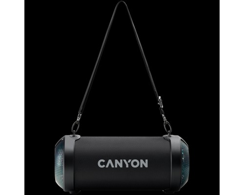 Портативная аудиосистема Canyon BSP-7 Bluetooth Speaker, BT V5.0, Jieli JLAC6925B, 3.5mm AUX, 1*USB-A port, micro-USB port, 1500mAh lithium ion  battery, Black, cable length 0.6m, 278*117 *128mm, 0.941kg