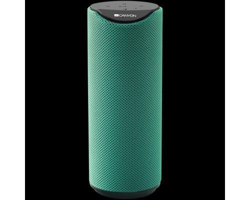 Портативная аудиосистема CANYON BSP-51 Bluetooth Speaker, BT V5.0, Jieli AC6925B, Built in microphone, TF card support, 3.5mm AUX, micro-USB port, 1200mAh polymer battery, Green, cable length 0.5m, 65*65*165mm, 0.326kg