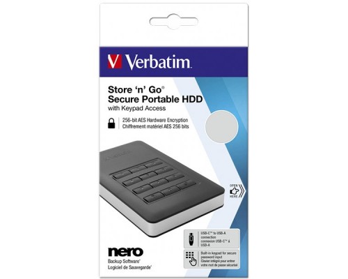 Внешний жесткий диск VERBATIM 2TB HDD Incl KEYPAD USB 3.1 GEN 1