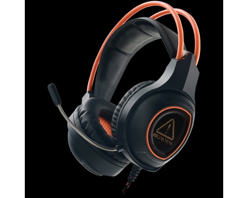 Гарнитура CANYON Nightfall GH-7 Gaming headset with 7.1 USB connector, adjustable volume control, orange LED backlight, cable length 2m, Black, 182*90*231mm, 0.336kg