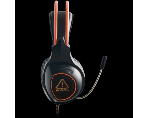 Гарнитура CANYON Nightfall GH-7 Gaming headset with 7.1 USB connector, adjustable volume control, orange LED backlight, cable length 2m, Black, 182*90*231mm, 0.336kg