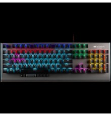 Клавиатура CANYON Wired multimedia gaming keyboard with lighting effect, 20pcs rainbow LED & 19pcs RGB light, Numbers 104keys, RU+EN double injection layout, cable length 1.8M, 446*160*40mm, 0.98kg, color Dark grey                                    