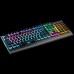 Клавиатура CANYON Wired multimedia gaming keyboard with lighting effect, 20pcs rainbow LED & 19pcs RGB light, Numbers 104keys, RU+EN double injection layout, cable length 1.8M, 446*160*40mm, 0.98kg, color Dark grey