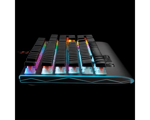 Клавиатура CANYON Wired multimedia gaming keyboard with lighting effect, 20pcs rainbow LED & 19pcs RGB light, Numbers 104keys, RU+EN double injection layout, cable length 1.8M, 446*160*40mm, 0.98kg, color Dark grey