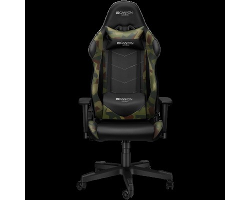 Игровое кресло CANYON Argama GС-4AO Gaming chair, PU leather, Original foam and Cold molded foam, Metal Frame, Top gun mechanism, 90-165 dgree, 3D armrest, Class 4 gas lift, Nylon 5 Stars Base, 60mm PU caster, Black+camouflage pattern