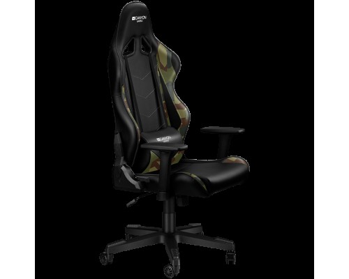 Игровое кресло CANYON Argama GС-4AO Gaming chair, PU leather, Original foam and Cold molded foam, Metal Frame, Top gun mechanism, 90-165 dgree, 3D armrest, Class 4 gas lift, Nylon 5 Stars Base, 60mm PU caster, Black+camouflage pattern