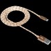 Кабель CANYON CFI-3 Lightning USB Cable for Apple, braided, metallic shell, cable length 1m, Gold, 14.9*6.8*1000mm, 0.02kg