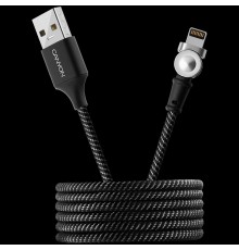 Кабель CANYON CFI-8 Rotating magnetic lightning charging cable (no data transfer), USB2.0, Power output 5V/2A, OD 3.2mm, with Short-circuit protection, cable length 1m, Black, 16*6*1000mm, 0.024kg                                                      