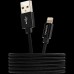 Кабель CANYON MFI-3 Charge & Sync MFI braided cable with metalic shell, USB to lightning, certified by Apple, cable length 1m, OD2.8mm, Black