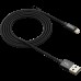 Кабель CANYON MFI-3 Charge & Sync MFI braided cable with metalic shell, USB to lightning, certified by Apple, cable length 1m, OD2.8mm, Black