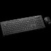 Клавиатура и мышь CANYON Multimedia 2.4GHz wireless combo-set, keyboard 104 keys, slim and brushed finish design, chocolate key caps, RU layout (black); mouse adjustable DPI 800/1200/1600, 3 buttons (black). 450*154*22.3mm(KB)/98.7*63.3*34mm(MS), 0.5