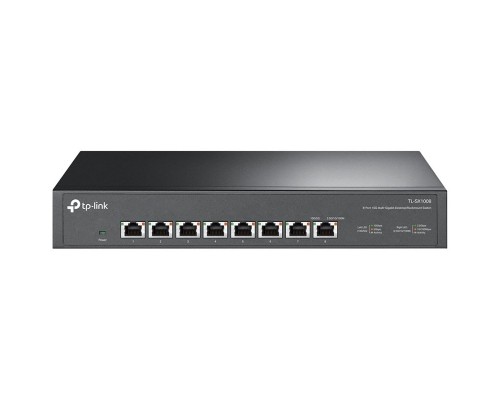 Коммутатор TP-Link TL-SX1008 8-Port 10G Desktop/Rackmount Switch 8 x 100Mbps/1G/2.5G/5G/10G, Low Noise Operation – Smart fan speed adjustment, Plug and Play, Unmanaged, Rackmount Kit included