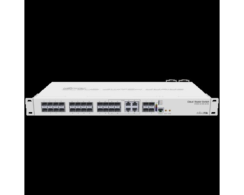 Коммутатор Cloud Router Switch 328-4C-20S-4S+RM with 800 MHz CPU, 512MB RAM, 24x SFP cages, 4xSFP+ cages, 4x Combo ports (1xGbit LAN or SFP), RouterOS L5 or SwitchOS (dual boot), 1U rackmount case, Dual PSU