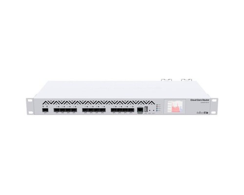 Маршрутизатор Cloud Core Router 1016-12S-1S+ with Tilera Tile-Gx16 CPU (16-cores, 1.2Ghz per core), 2GB RAM, 12xSFP cages, 1xSFP+ cage, RouterOS L6, 1U rackmount case, Dual PSU, LCD panel , r2 version
