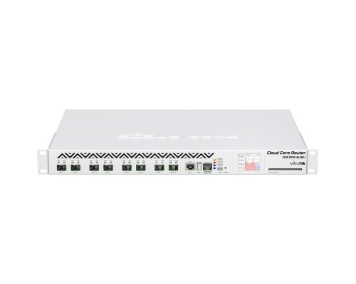 Маршрутизатор Cloud Core Router 1072-1G-8S+ with Tilera Tile-Gx72 CPU (72-cores, 1GHz per core), 16GB RAM, 8xSFP+ cage, 1xGbit LAN, RouterOS L6, 1U rackmount case, two redundant hot plug PSU, LCD panel