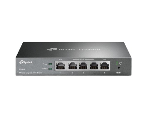 Маршрутизатор TP-Link ER605 Omada Gigabit VPN Router, 1 x G WAN, 1 x G LAN, 3 x WAN/LAN, 25K Concurrent Sessions, 128 MB DRAM, SPI 16MB Flash,IPSec, L2TP, PPTP, OpenVPN, SPI Firewall, DoS, 4 KV lightning protection