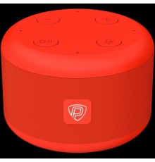 Умная колонка Prestigio Smartvoice, smart speaker with Marusia voice assistant, 1x3W sound power, 4 sensitive microphones, Wi-Fi/Bluetooth modes, AUX port, 3 month of VK Combo included, compact design, red color.                                      