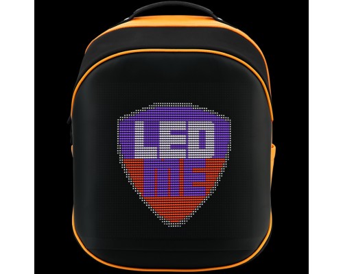 Рюкзак Prestigio LEDme MAX backpack, animated backpack with LED display, Nylon+TPU material, connection via bluetooth, Dimensions 42*31.5*20cm, LED display 64*64 pixels, orange color.