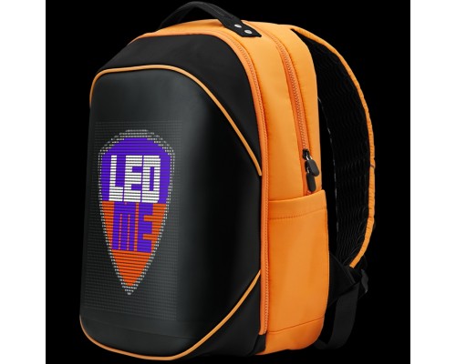 Рюкзак Prestigio LEDme MAX backpack, animated backpack with LED display, Nylon+TPU material, connection via bluetooth, Dimensions 42*31.5*20cm, LED display 64*64 pixels, orange color.