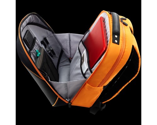 Рюкзак Prestigio LEDme MAX backpack, animated backpack with LED display, Nylon+TPU material, connection via bluetooth, Dimensions 42*31.5*20cm, LED display 64*64 pixels, orange color.