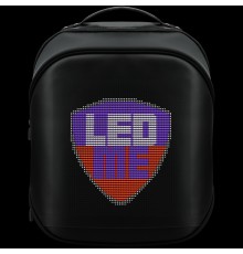Рюкзак Prestigio LEDme MAX backpack, animated backpack with LED display, Nylon+TPU material, connection via bluetooth, dimensions 42*31.5*20cm, LED display 64*64 pixels, black color.                                                                    