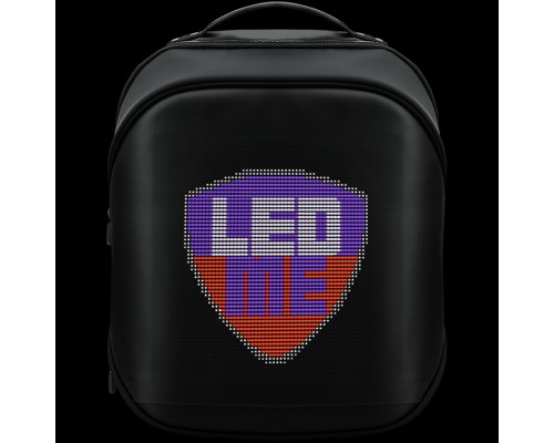 Рюкзак Prestigio LEDme MAX backpack, animated backpack with LED display, Nylon+TPU material, connection via bluetooth, dimensions 42*31.5*20cm, LED display 64*64 pixels, black color.