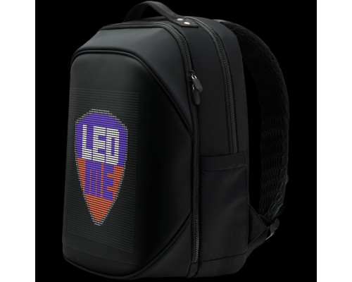 Рюкзак Prestigio LEDme MAX backpack, animated backpack with LED display, Nylon+TPU material, connection via bluetooth, dimensions 42*31.5*20cm, LED display 64*64 pixels, black color.