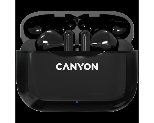 Гарнитура Canyon TWS-3 Bluetooth headset, with microphone, BT V5.0, Bluetrum AB5376A2, battery EarBud 40mAh*2+Charging Case 300mAh, cable length 0.3m, 62*22*46mm, 0.046kg, Black