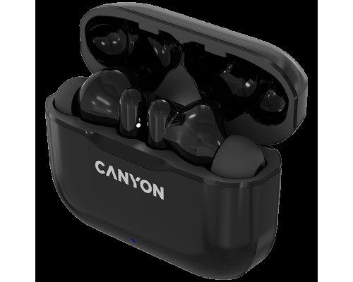 Гарнитура Canyon TWS-3 Bluetooth headset, with microphone, BT V5.0, Bluetrum AB5376A2, battery EarBud 40mAh*2+Charging Case 300mAh, cable length 0.3m, 62*22*46mm, 0.046kg, Black