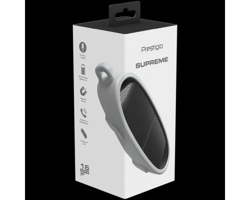 Портативная аккустика Prestigio Supreme, 2-in-1 bluetooth speakers with magnets, TWS, 1000mAH battery, with Type-C port,  Type-C to USB Cable 1.5M, Dimension 69*96*65mm, white color.