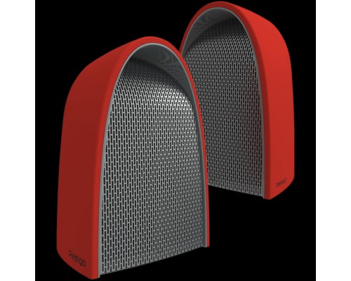 Портативная аккустика Prestigio Supreme, 2-in-1 bluetooth speakers with magnets, TWS, 1000mAH battery, with Type-C port,  Type-C to USB Cable 1.5M, Dimension 69*96*65mm, red color.