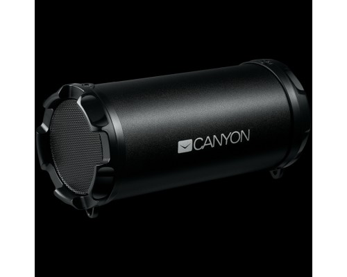 Портативная аккустика CANYON BSP-5 Bluetooth Speaker, BT V4.2, Jieli AC6905A, TF card support, 3.5mm AUX, micro-USB port, 1500mAh polymer battery, Black, cable length 0.6m, 179.4*79.7*82mm, 0.461kg