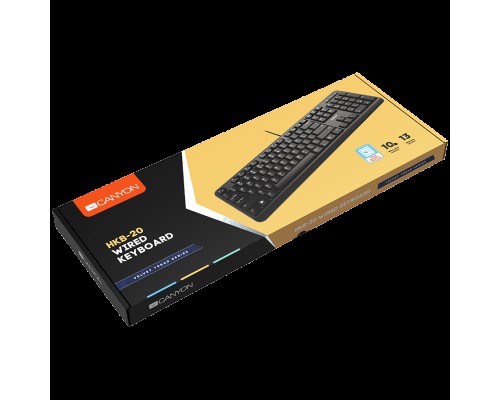 Клавиатура wired keyboard with Silent switches ,105 keys,black, 1.5 Meters cable length,Size 442*142*17.5mm,460g,RU layout