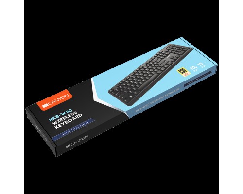 Клавиатура Wireless keyboard with Silent switches ,105 keys,black,Size 442*142*17.5mm,460g,RU layout